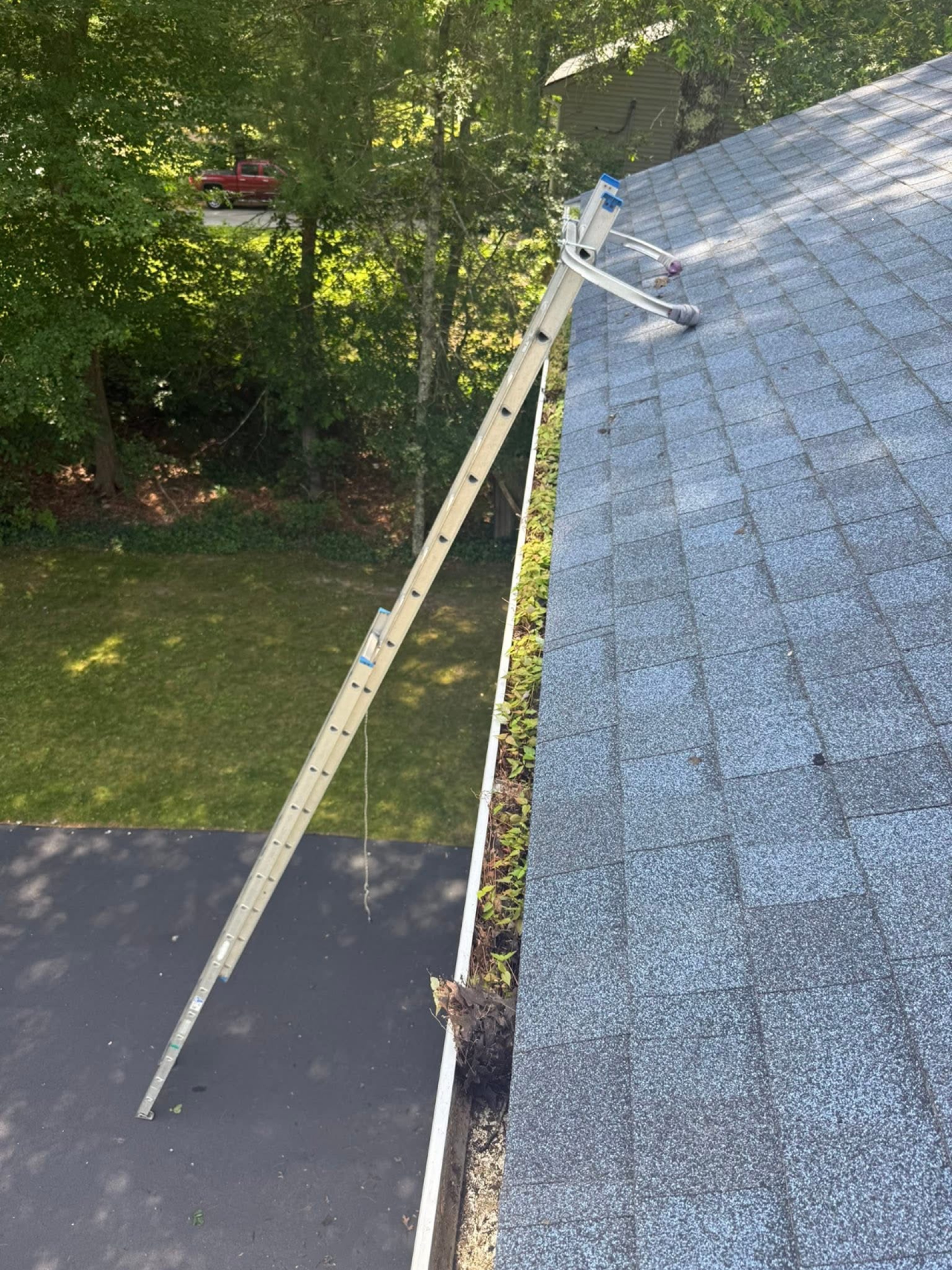 Before gutter cleaning project