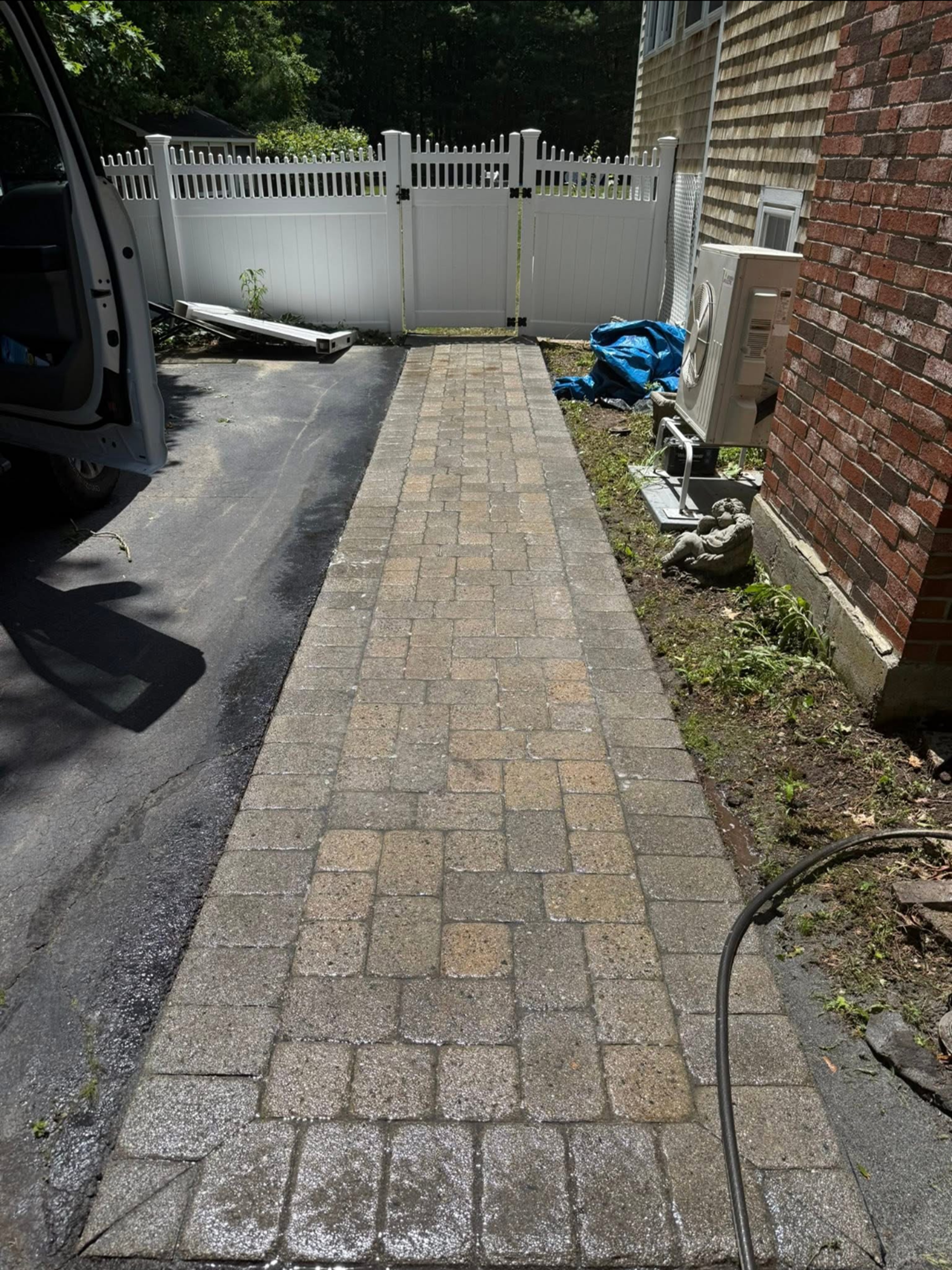 Before pressure washing project