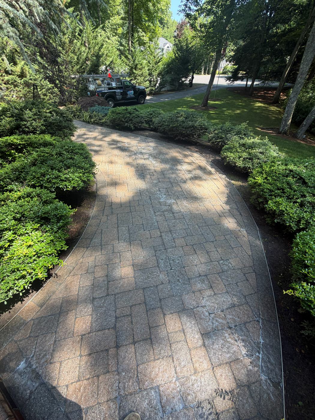 The same walkway with clean pavers